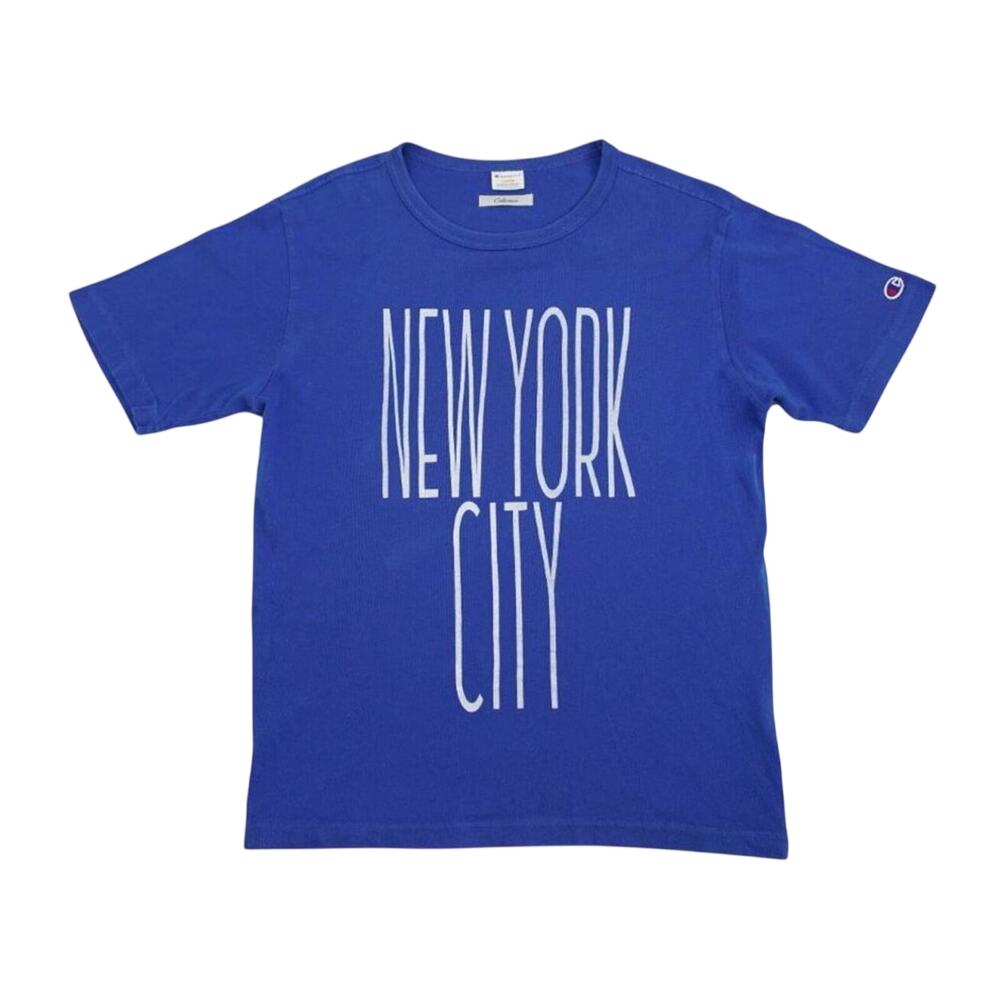 Champion Women's New York City Short Sleeve T Shirt Blue L